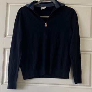 Paul Smith Navy Half-Zip Turtleneck Sweater